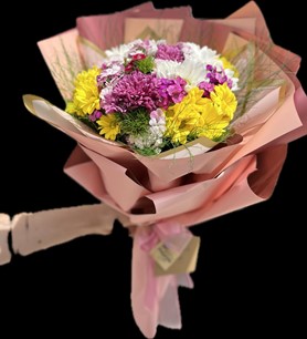 Tekli düğün çelenği sarı beyaz